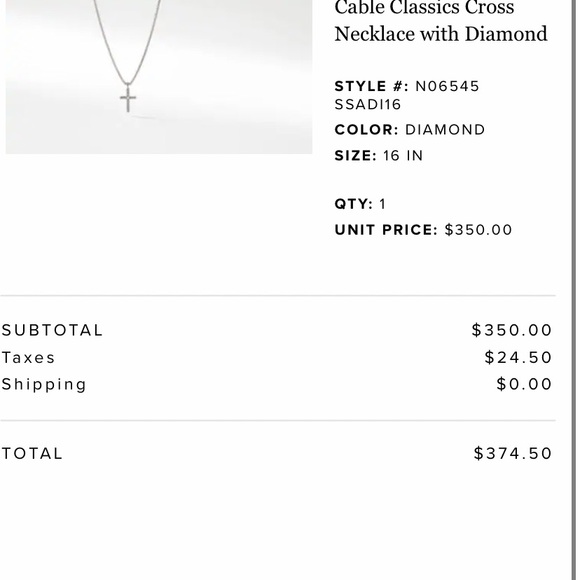 David Yurman Jewelry - David yurman cross necklace
